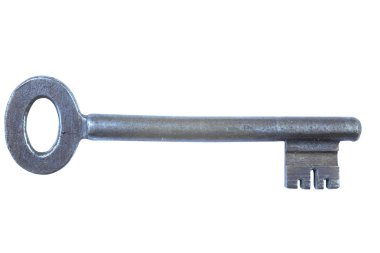 Beyaz arkaplanda eski anahtar