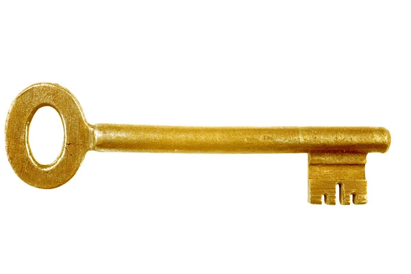 Gold key on a white background Stock Image