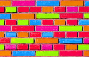Renkli tuğla duvar arka plan olarak