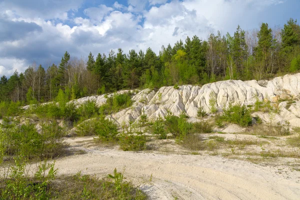 Abandoned mine - damaged landscape after mining. — Stock Photo, Image