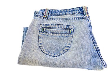 Beyaz arkaplanda mavi kot