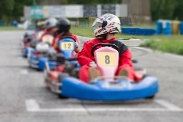Race go-kart blur effect — Stock Photo, Image