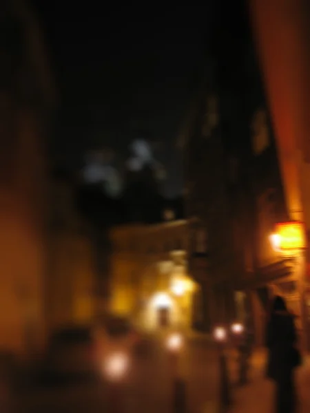 Prague street night lights