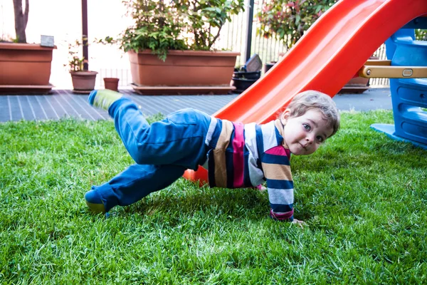 Children and slide — Stock Photo, Image