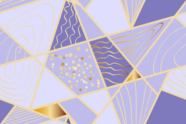 Patrón Geométrico Abstracto Líneas Rectas Onduladas Con Oro Purpurina — Archivo Imágenes Vectoriales