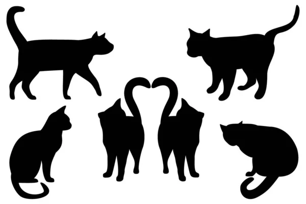 Black Cat Silhouette Vector Feline Animal Icon Stock Vector