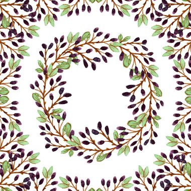 Böğürtlen dallarıyla yuvarlak çerçeve