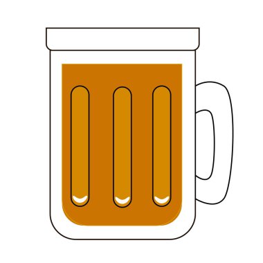 Beyaz arka planda izole edilmiş bira ikonunun vektör çizimi. Etiket, logo, tasarım ögesi.