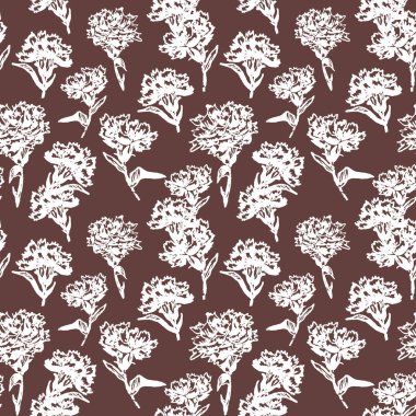 Pastel arka planda beyaz karanfiller