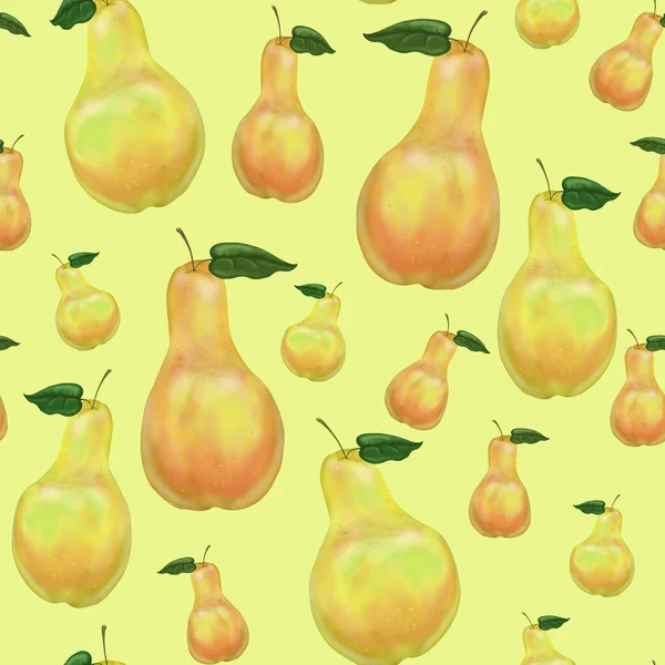 Seamless pattern with graphic pears — Stock Photo, Image