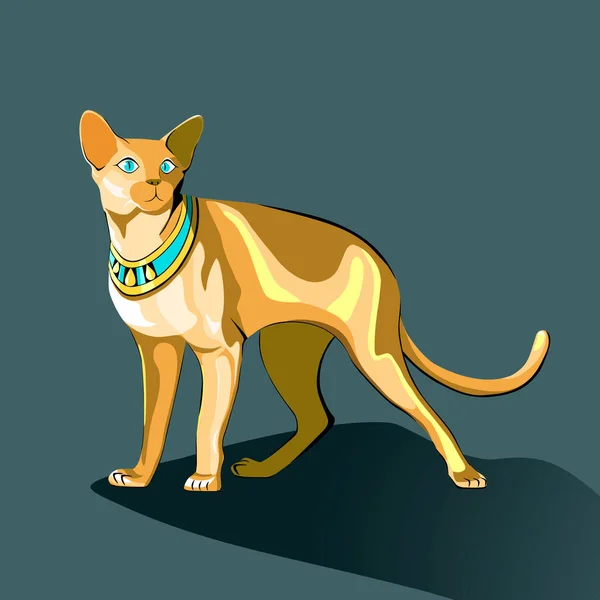 Ilustração Gráfica Uma Figura Dourada Gato Egípcio Como Símbolo Civilização — Fotografia de Stock
