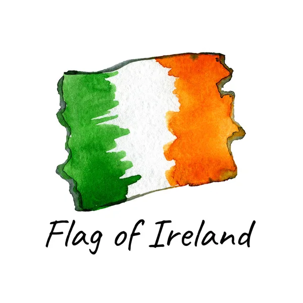 Aquarel Ierse vlag clip art — Stockfoto