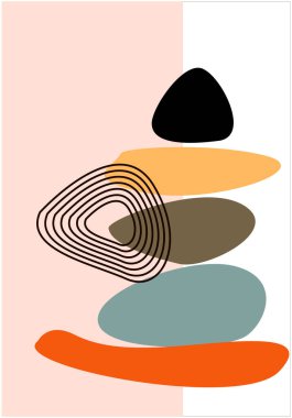 Soyut şerit şekil vektör tasarımlı taş piramit EPS 10