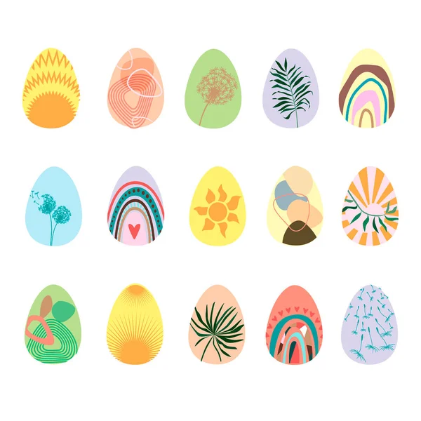 Easter eggs with various flat design vector set EPS10 for Easter celebration and decor
