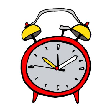 Alarm saati, renkli vektör karalama simgesi