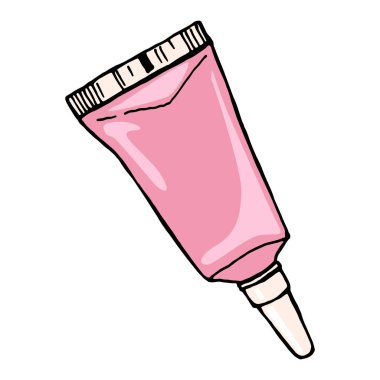 Dudak boyası renkli el çizimi vektör karalama simgesi EPS10 beyaz arkaplanda izole