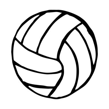 Voleybol eli siyah beyaz vektör karalama simgesi EPS10 'u çizdi