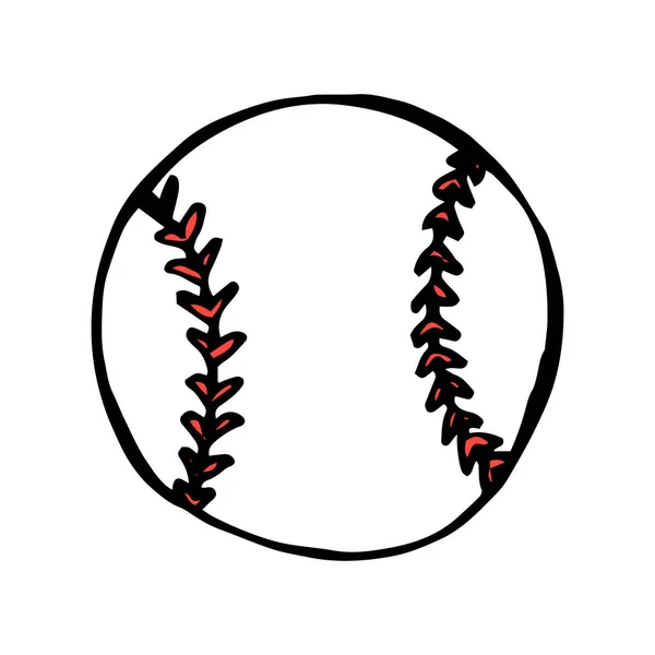 Baseball Handgezeichnet Farbigen Vektor Doodle Symbol Eps10 Isoliert Auf Weißem — Stockvektor