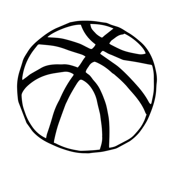 Basketball Handgezeichnete Schwarze Umrisse Vektor Doodle Symbol Eps10 — Stockvektor
