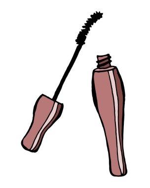 Maskara renkli el çizimi vektör karalama simgesi EPS10 beyaz arkaplanda izole