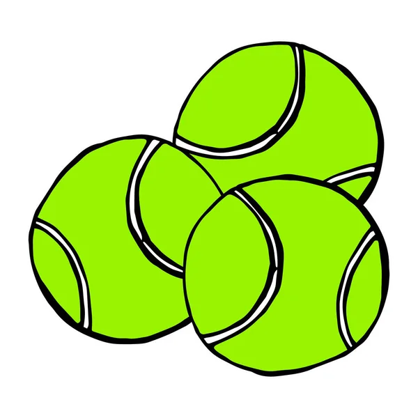 Tennis balls colorful doodle vector clip art — Stock Vector