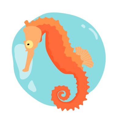 Sea horse abstract vector clip art EPS