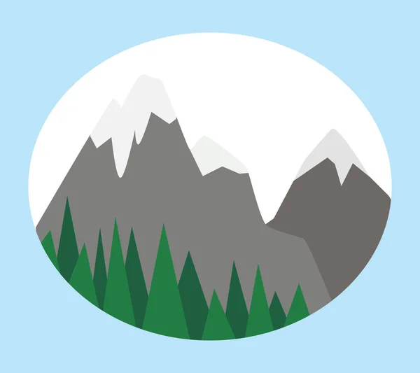 Simple Minimalist Mountains Flat Graphic Vector Emblem Design Eps10 — Stock Vector
