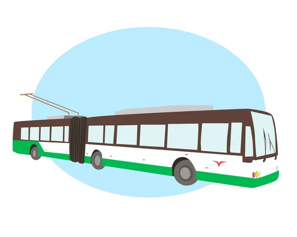 Trolleybus Desenhado Mão Desenhos Animados Arte Clipe Vetorial Plana Eps10 — Vetor de Stock