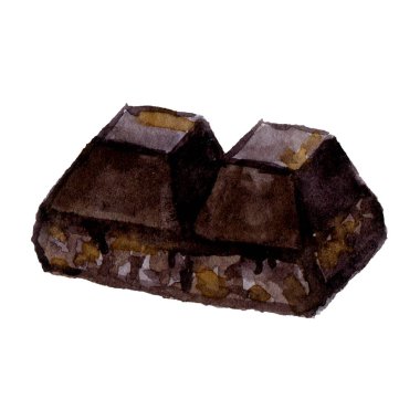 Çikolatalı el dilimleri suluboya klip