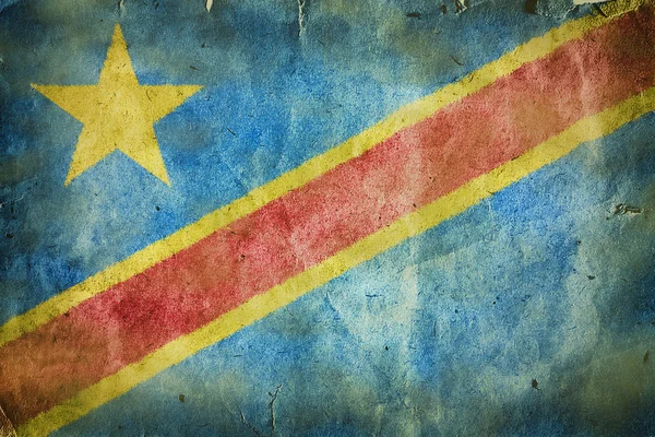 Flagge der demokratischen Republik Kongo — Stockfoto
