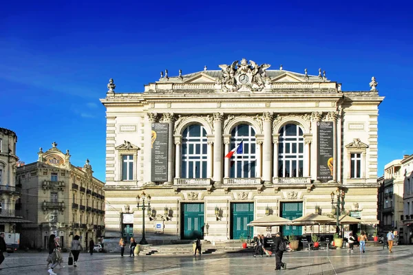 Place de la comedie - Theaterplatz von Montpellier — Stockfoto