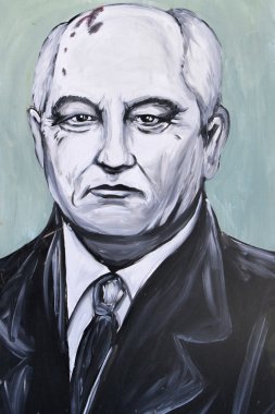 Graffiti portrait of Mikhail Gorbachev clipart