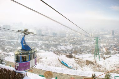 Füniküler manzarasında Almatı, Kazakistan