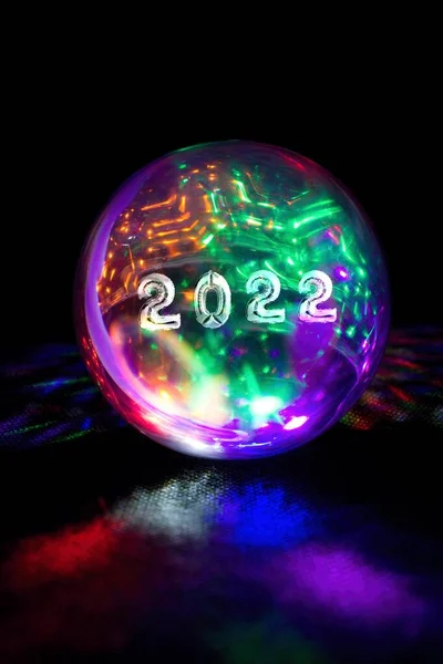 Przyniesie Nam Rok 2022 Szczęśliwego Nowego Roku Prorocza Świecąca Kula — Zdjęcie stockowe