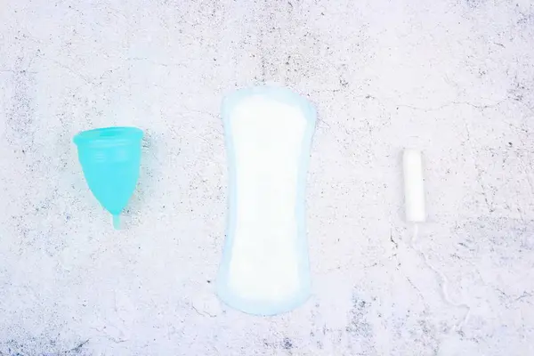 Comparaison Tampon Menstruel Tampon Gobelet Menstruel Silicone Jetable Écologique — Photo