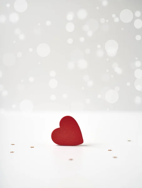 Cuore Rosso Sfondo Bokeh Concetto San Valentino — Foto Stock