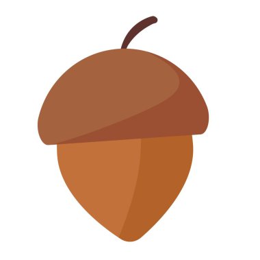 Meşe palamudu düz simgesi, fındık ve gıda, vektör grafikleri, renkli bir katı model beyaz bir arka planda eps 10.