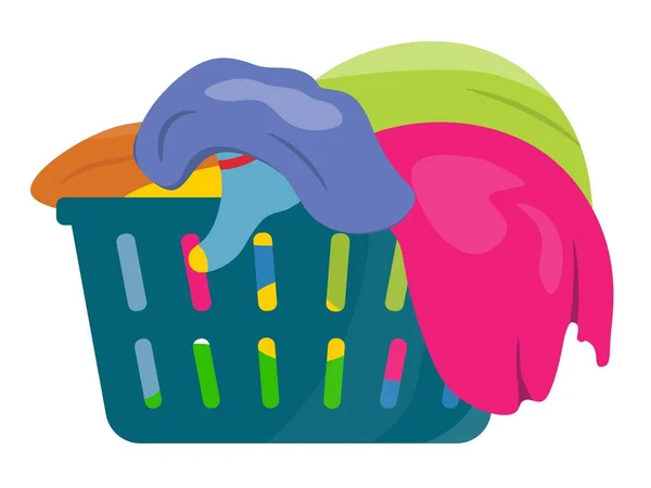 Uma cesta com roupa suja em um fundo isolado no estilo plano.vector illustration.laundry cesta — Vetor de Stock