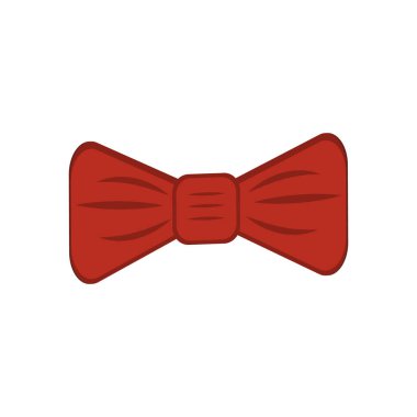 Tatil aksesuarı kırmızı kumaş kelebeği, beyaz arkaplan, kırpma, tasarım, dekorasyon, poster, pankart, uygulama, simge, simge üzerine izole edilmiş renk vektör çizimleri