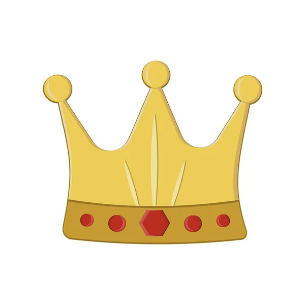 Золота Корона Ізольований Колір Векторні Ілюстрації Білому Тлі Кліпарти Дизайн — стоковий вектор