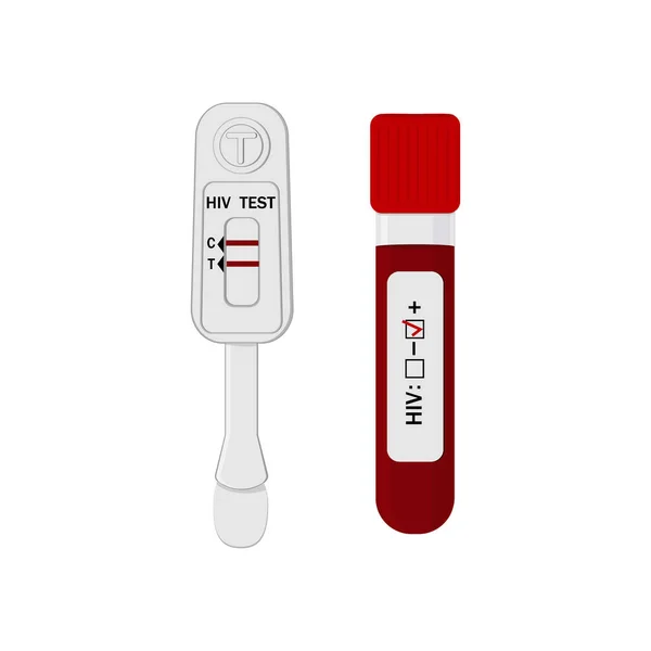 Test Hiv Aids Esami Del Sangue Vitro Illustrazione Vettoriale Isolata — Vettoriale Stock