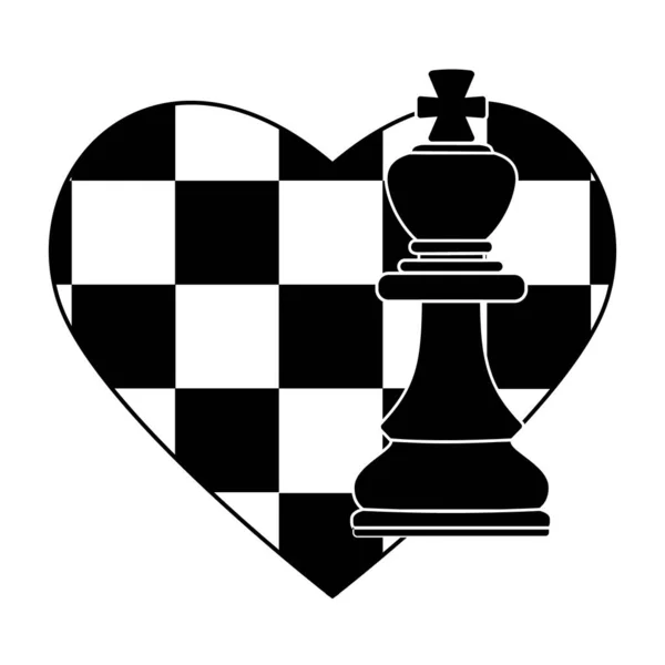 Komposition Schachfigur König Auf Schachbretthintergrund Farbe Schwarz Auf Weißem Hintergrund — Stockvektor