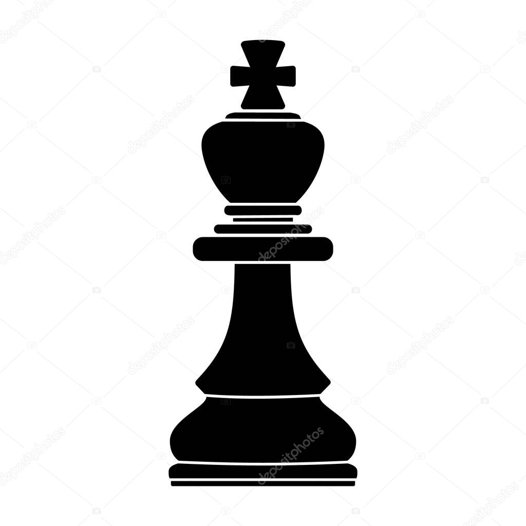 Chess piece king isolated on white background, vector illustration, icon, logo, design, decoration