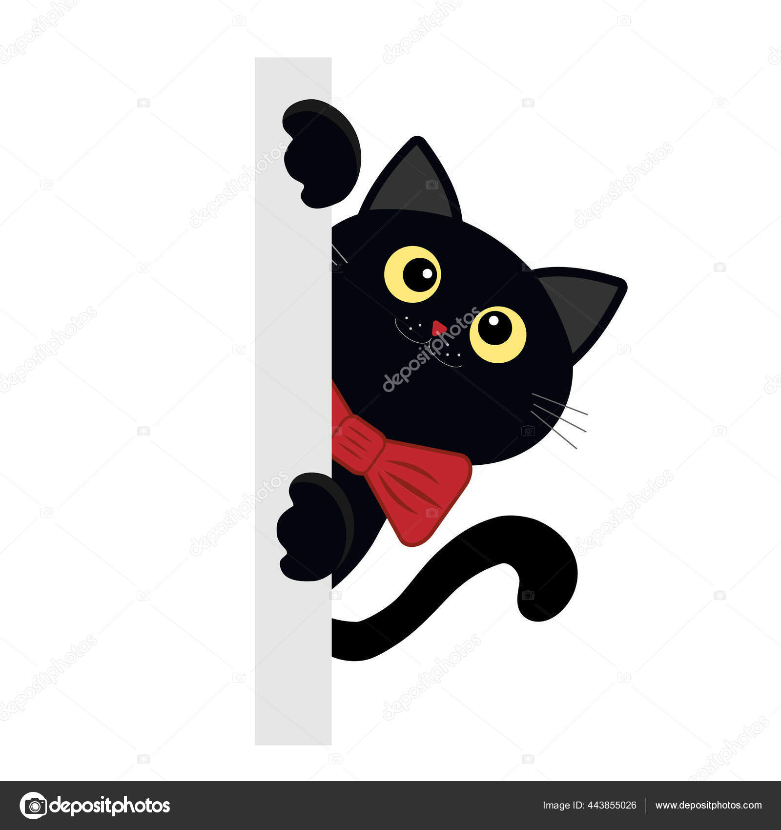 black-kitten-peeking-corner-color-isolated-vector-children-s-illustration-flat-stock-vector-by-lesinka-443855026