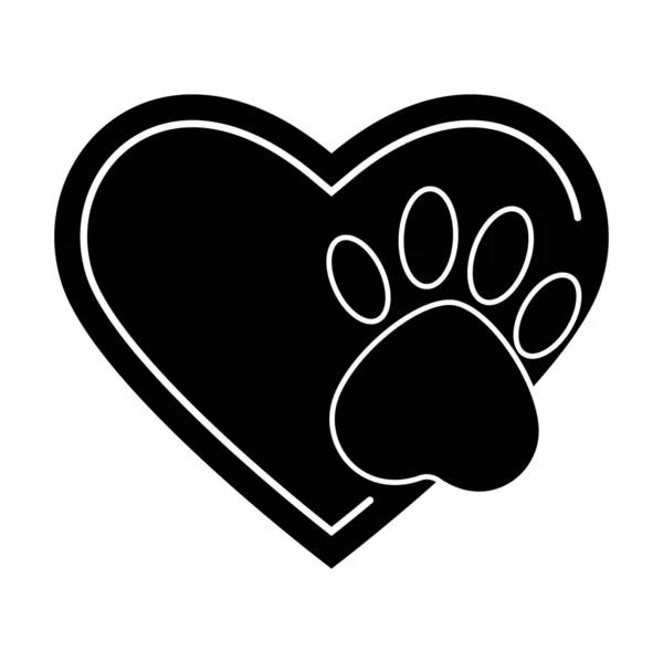 Abstract Heart Dog Footprint Color Isolated Vector Illustration White Background — стоковый вектор