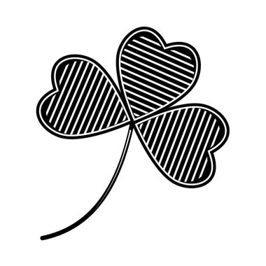 Patrick Günü için süs eşyası olan Yonca, düz bir arkaplan, simge, logo, tasarım, dekorasyon, çıkartma, baskı gibi beyaz bir arkaplan üzerinde vektör izole edilmiş.