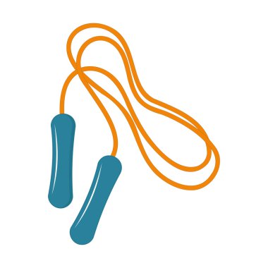 Spor ve spor için ip atlama, düz renk izole edilmiş illüstrasyon, simge tasarımı dekorasyonu