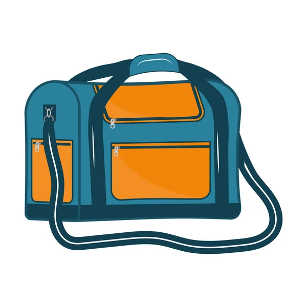 Sport eller resväska för transport inventering, färg isolerad vektor illustration — Stock vektor