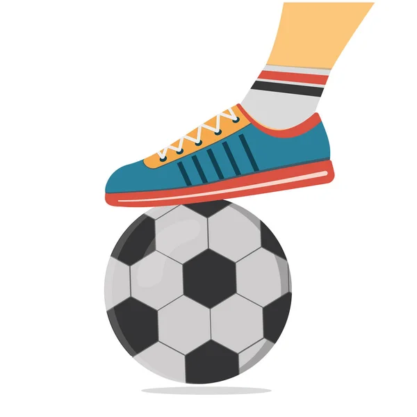 A pair of childrens sports shoes and a soccer ball. Back to school. Sports accessories. Isolate. — Stock Vector