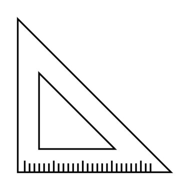 Üçgen biçimli siyah çizgili, düz biçimli izole edilmiş vektör.